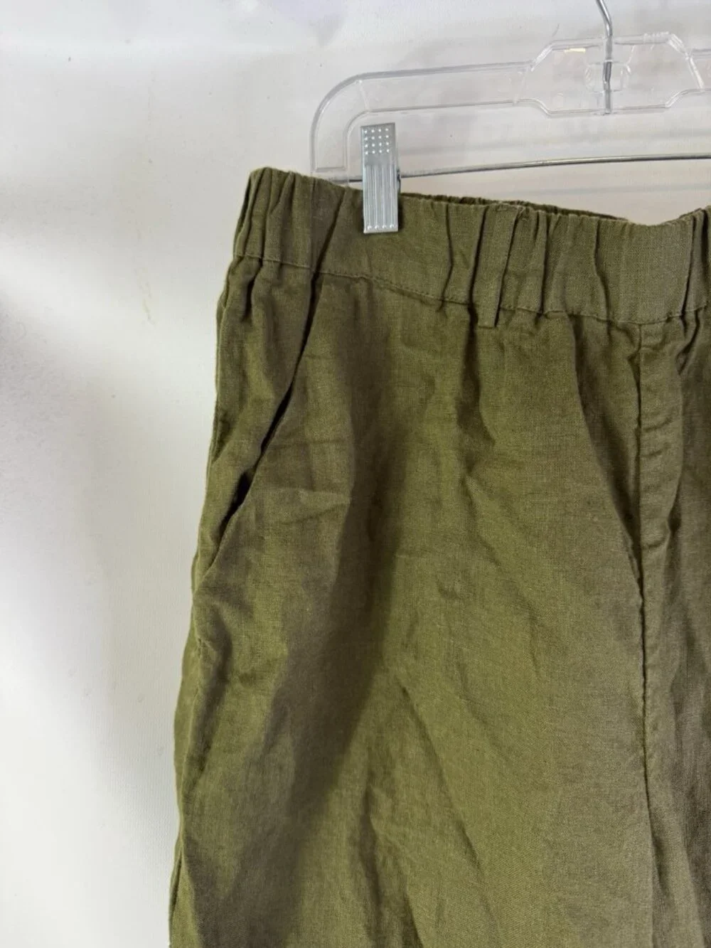 Quince Linen Pants Pull On Green Gauzy Flowy Capsule Beach